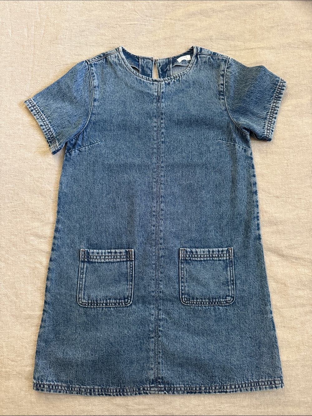 NEXT Girls' Denim Pocket Dress in Blue